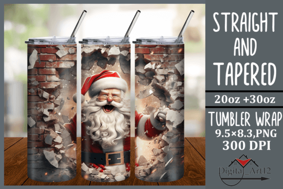 3D Christmas Santa Illustrations for Tumbler