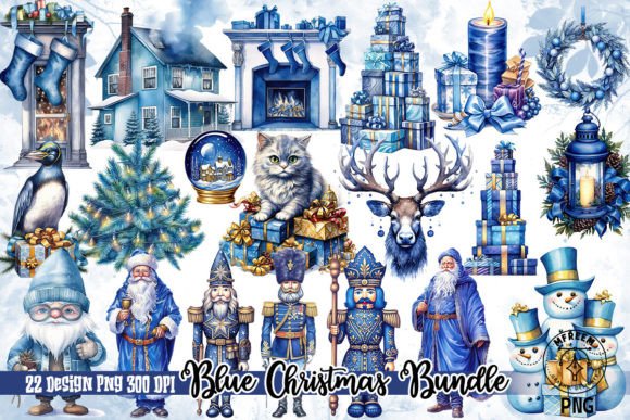 Blue Christmas Clipart: Premium Illustrations