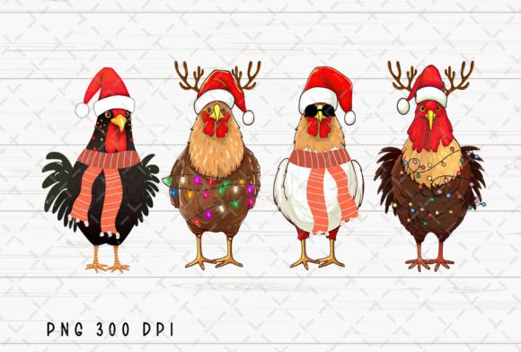 Chicken Christmas Lights PNG: Festive Illustrations