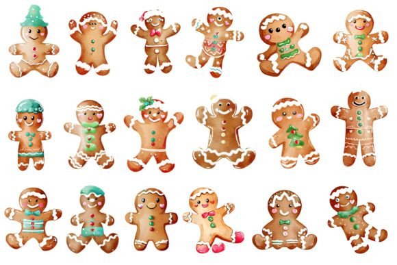 Christmas Gingerbread Man Watercolor Illustrations Review