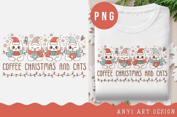Coffee Christmas Cat Sublimation PNG Review