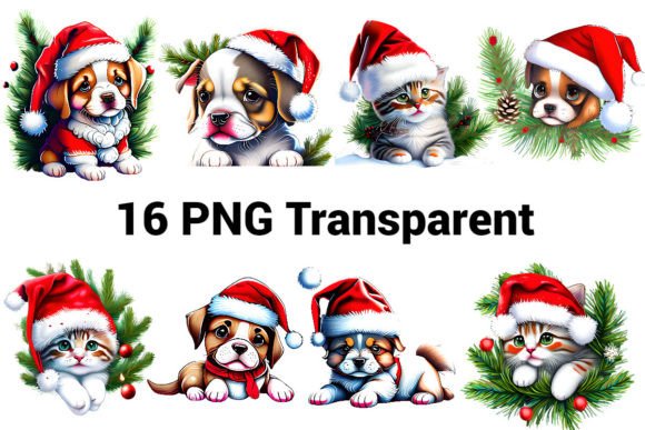Cute Christmas Cats and Dogs Illustrations Review