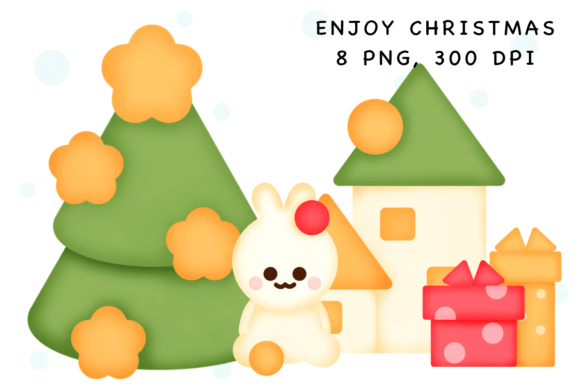 Enjoy Christmas Sticker: Festive Illustrations for Branding