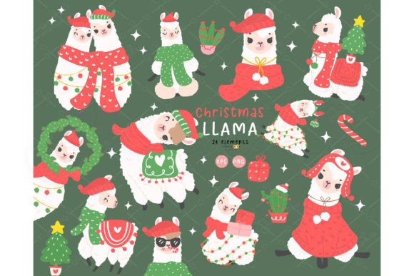 Kawaii Christmas Llama Clipart Set: Designer Review