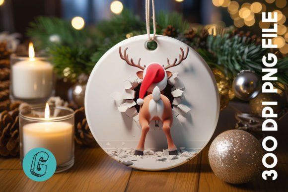 Reindeer Christmas Ornament Back 25: Illustrations Review
