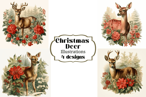 Review: Victorian Christmas Deer Illustrations for Embroidery
