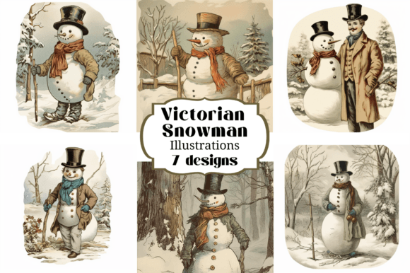 Review: Victorian Christmas Snowman Illustration