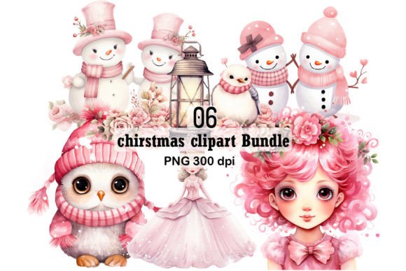 Vintage Christmas Clipart Bundle Png: Illustrations for Crafters