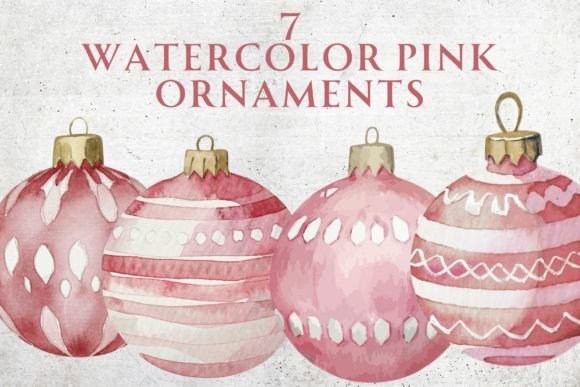 Watercolor Pink Christmas Ornaments: Illustrations Review
