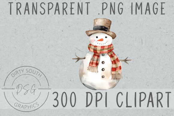 Watercolor Winter Christmas Snowman Illustrations